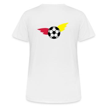 Soccer Flying Ball Flag Championship - Women's Breathable T-Shirt - white - Back - AI Model Female 172 dark (172cm)