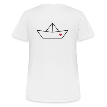 Boot Papier Schiff Herz I Hafen Liebe Geschenk - Frauen T-Shirt atmungsaktiv - Weiß - Hinten - AI Model Female 172 dark (172cm)