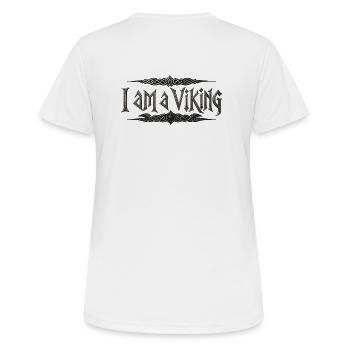 Je suis un Viking – Typographie du nœud celtique - T-shirt respirant Femme - blanc - Dos - AI Model Female 172 dark (172cm)