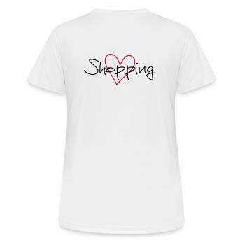 coeur de shopping j'adore le cadeau - T-shirt respirant Femme - blanc - Dos - AI Model Female 172 dark (172cm)