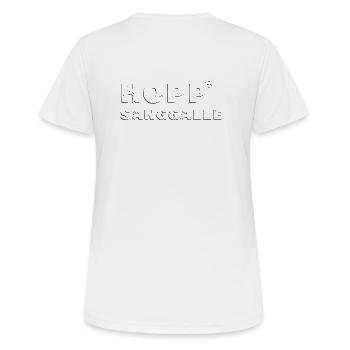 Hopp Sanggalle Cult Saying - embossed 3D - Women's Breathable T-Shirt - white - Back - AI Model Female 172 dark (172cm)