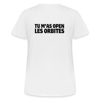 Open your eyes, tell the truth - Women's Breathable T-Shirt - white - Back - AI Model Female 172 dark (172cm)