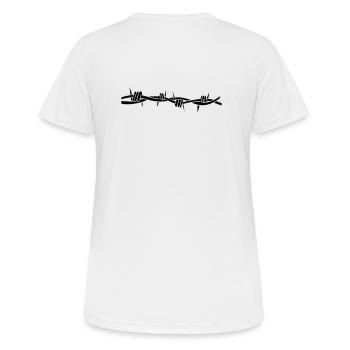 stacheldraht - Frauen T-Shirt atmungsaktiv - Weiß - Hinten - AI Model Female 172 dark (172cm)