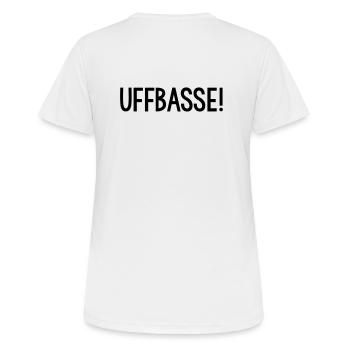 UFFBASSE Dialekt badisch - Frauen T-Shirt atmungsaktiv - Weiß - Hinten - AI Model Female 172 dark (172cm)