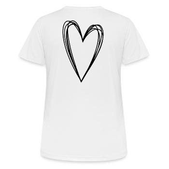 Herz Scribble Doodle gekritzel Symbol Liebe - Frauen T-Shirt atmungsaktiv - Weiß - Hinten - AI Model Female 172 dark (172cm)