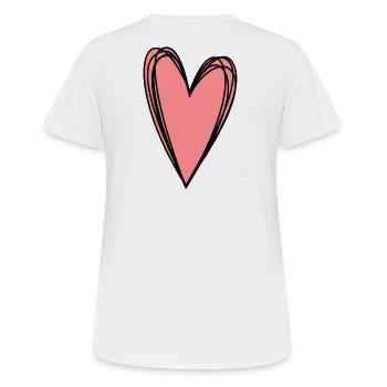 Herz rosa Scribble Doodle Geschenk Liebe - Frauen T-Shirt atmungsaktiv - Weiß - Hinten - AI Model Female 172 dark (172cm)