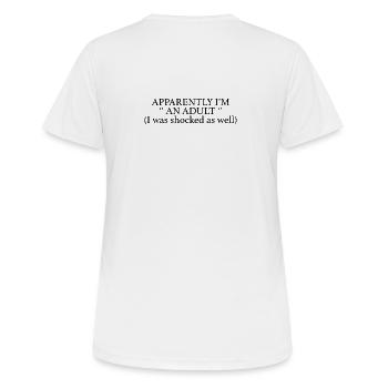 I'M AN ADULT - Women's Breathable T-Shirt - white - Back - AI Model Female 172 dark (172cm)