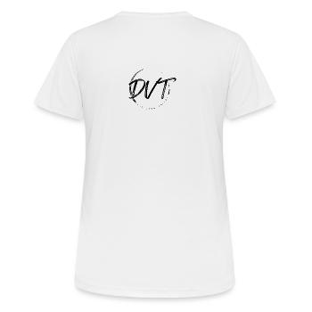 Emblème du cercle signature de la TVP - T-shirt respirant Femme - blanc - Dos - AI Model Female 172 dark (172cm)