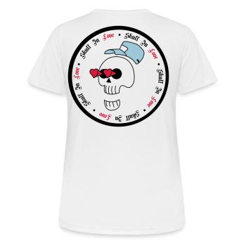 skull in love - halloweem - totenkopf - Frauen T-Shirt atmungsaktiv - Weiß - Hinten - AI Model Female 172 dark (172cm)