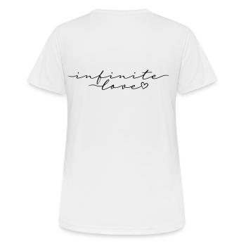 Unendliche Liebe Kalligrafie Schrift - Frauen T-Shirt atmungsaktiv - Weiß - Hinten - AI Model Female 172 dark (172cm)