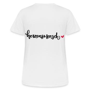 Liebling Mensch herzensmensch valentinstag herz - Frauen T-Shirt atmungsaktiv - Weiß - Hinten - AI Model Female 172 dark (172cm)