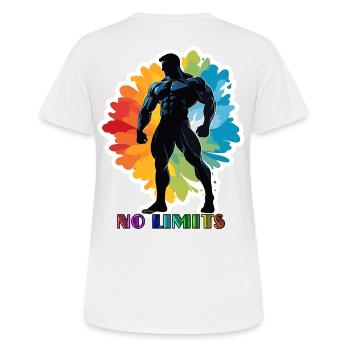 No Limits - Frauen T-Shirt atmungsaktiv - Weiß - Hinten - AI Model Female 172 dark (172cm)