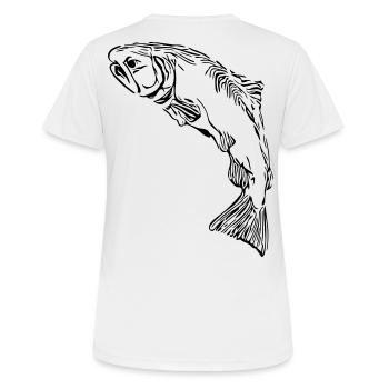Saumons - T-shirt respirant Femme - blanc - Dos - AI Model Female 172 dark (172cm)