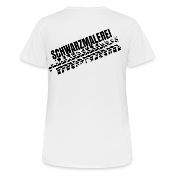 Schwarzmalerei Burnout Drift Ralley Motorsport - Frauen T-Shirt atmungsaktiv - Weiß - Hinten - AI Model Female 172 dark (172cm)