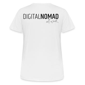 Digitalnomad at work - Frauen T-Shirt atmungsaktiv - Weiß - Hinten - AI Model Female 172 dark (172cm)