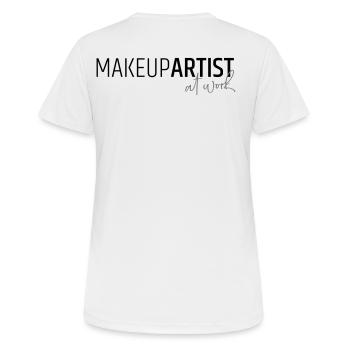 Maquilleuse au travail - T-shirt respirant Femme - blanc - Dos - AI Model Female 172 dark (172cm)