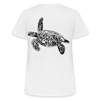Tortue - dessin vectoriel - T-shirt respirant Femme - blanc - Dos - AI Model Female 172 dark (172cm)