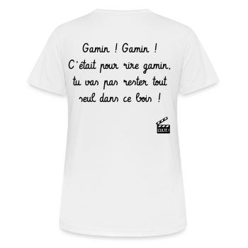 Gamin ! Gamin ! C'est arrivé près de chez vous - T-shirt respirant Femme - blanc - Dos - AI Model Female 172 dark (172cm)