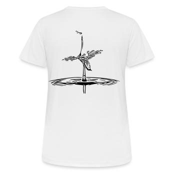 Silhouette d'oiseau héron - T-shirt respirant Femme - blanc - Dos - AI Model Female 172 dark (172cm)