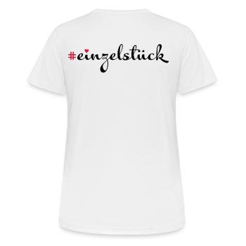Einzelstück - Frauen T-Shirt atmungsaktiv - Weiß - Hinten - AI Model Female 172 dark (172cm)