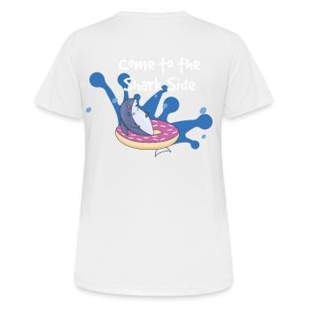 come on the dark shark side - Women's Breathable T-Shirt - white - Back - AI Model Female 172 dark (172cm)