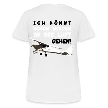 fk9 Flugzeug Pilot Flieger Ultraleichtflugzeug UL - Frauen T-Shirt atmungsaktiv - Weiß - Hinten - AI Model Female 172 dark (172cm)