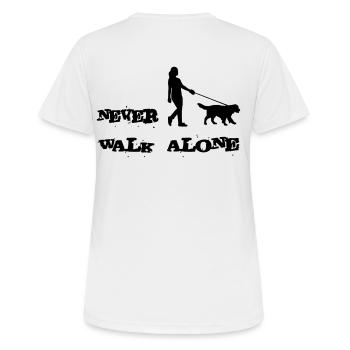 Hund gassi - Frauen T-Shirt atmungsaktiv - Weiß - Hinten - AI Model Female 172 dark (172cm)