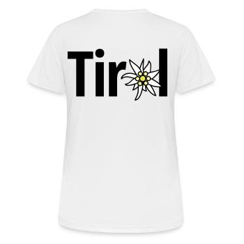 Tirol - Frauen T-Shirt atmungsaktiv - Weiß - Hinten - AI Model Female 172 dark (172cm)