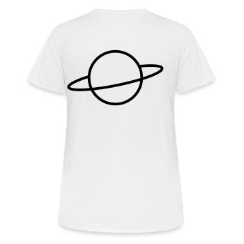 Planet - Frauen T-Shirt atmungsaktiv - Weiß - Hinten - AI Model Female 172 dark (172cm)