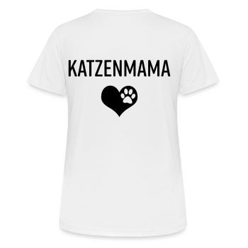 Katzenmama Katze Mieze Katzenliebhaber Geschenk - Frauen T-Shirt atmungsaktiv - Weiß - Hinten - AI Model Female 172 dark (172cm)