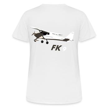 FK9 Flugzeug Pilot Flieger Ultraleichtflugzeug UL - Frauen T-Shirt atmungsaktiv - Weiß - Hinten - AI Model Female 172 dark (172cm)