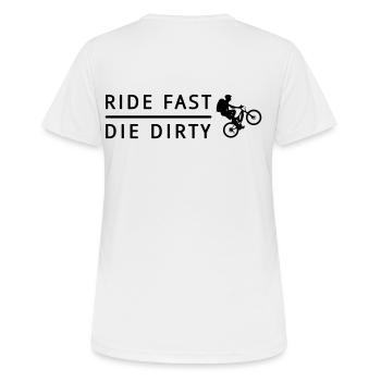 Bike almost the dirty - Women's Breathable T-Shirt - white - Back - AI Model Female 172 dark (172cm)