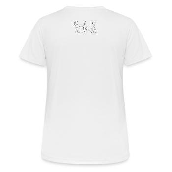 Frauen Line Art schwarz - Frauen T-Shirt atmungsaktiv - Weiß - Hinten - AI Model Female 172 dark (172cm)