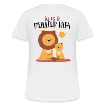 Meilleur papa fête des pères Body bébé - T-shirt respirant Femme - blanc - Dos - AI Model Female 172 dark (172cm)