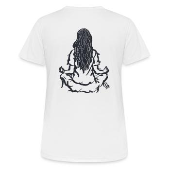 finding mindfulness | meditation - Women's Breathable T-Shirt - white - Back - AI Model Female 172 dark (172cm)