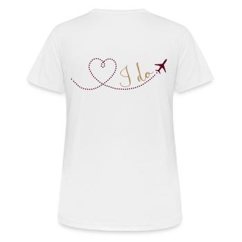 "Anika" Braut - Frauen T-Shirt atmungsaktiv - Weiß - Hinten - AI Model Female 172 dark (172cm)