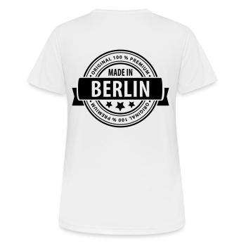 Made in BERLIN - Women's Breathable T-Shirt - white - Back - AI Model Female 172 dark (172cm)