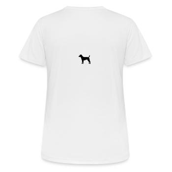 Patterdale Terrier - Frauen T-Shirt atmungsaktiv - Weiß - Hinten - AI Model Female 172 dark (172cm)