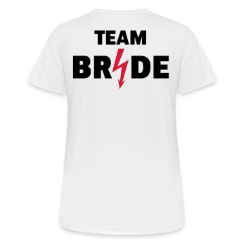 Team Bride Flash (Hen Night Party / 2C POS) - Women's Breathable T-Shirt - white - Back - AI Model Female 172 dark (172cm)