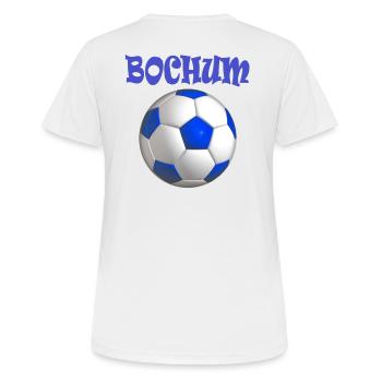 Bochum Fussball Design - Frauen T-Shirt atmungsaktiv - Weiß - Hinten - AI Model Female 172 dark (172cm)