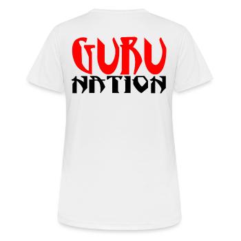Guru Nation red black - Women's Breathable T-Shirt - white - Back - AI Model Female 172 dark (172cm)
