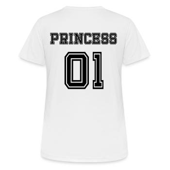 Princess - Frauen T-Shirt atmungsaktiv - Weiß - Hinten - AI Model Female 172 dark (172cm)