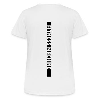 Fitness Machine black tipped on the right - Women's Breathable T-Shirt - white - Back - AI Model Female 172 dark (172cm)