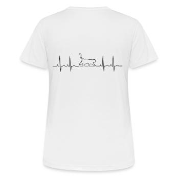 EKG eines Katzenliebhaber - Frauen T-Shirt atmungsaktiv - Weiß - Hinten - AI Model Female 172 dark (172cm)
