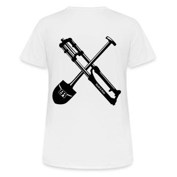 No Dig, No trajet - T-shirt respirant Femme - blanc - Dos - AI Model Female 172 dark (172cm)