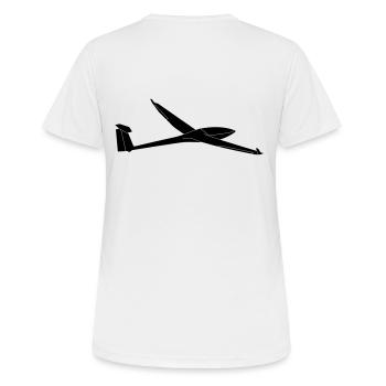 Segelflugzeug DG300 - Frauen T-Shirt atmungsaktiv - Weiß - Hinten - AI Model Female 172 dark (172cm)