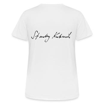 Signature de Stanley Kubrick - T-shirt respirant Femme - blanc - Dos - AI Model Female 172 dark (172cm)