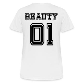 Beauty - Frauen T-Shirt atmungsaktiv - Weiß - Hinten - AI Model Female 172 dark (172cm)