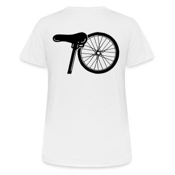 Happy Birthday 70, Radfahrer! - Frauen T-Shirt atmungsaktiv - Weiß - Hinten - AI Model Female 172 dark (172cm)