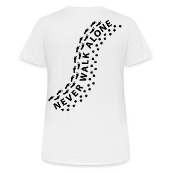 Alpaca Lama Hoof Track Footprint Never walk alone - Women's Breathable T-Shirt - white - Back - AI Model Female 172 dark (172cm)